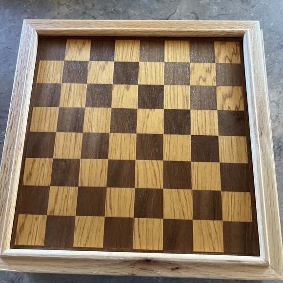 7 in 1 Game Set Vintage Wooden Box Double Sided Board - Picture 2 of 4